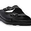 Regal Black Men Textured Leather Sandals