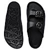 Regal Black Men Textured Leather Sandals