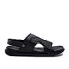 Imperio By Regal Black Men Textured Leather Sandals