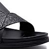 Imperio By Regal Black Men Textured Leather Sandals