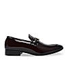 Imperio By Regal Maroon Men Formal Patent Leather Buckled Slip Ons