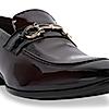 Imperio By Regal Maroon Men Formal Patent Leather Buckled Slip Ons