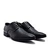 Regal Black Men Formal Textured Leather Lace Ups