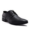 Regal Black Men Formal Textured Leather Lace Ups