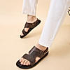 Imperio By Regal Brown Men Textured Leather Sandals