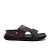 Imperio By Regal Brown Men Textured Leather Sandals