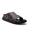 Imperio By Regal Brown Men Textured Leather Sandals