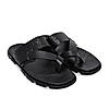 Imperio By Regal Black Men Textured Leather Sandals