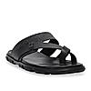 Imperio By Regal Black Men Textured Leather Sandals