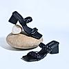 Rocia Black Women Casual Braided Block Heel Sandals