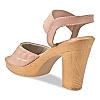 ROCIA NUDE WOMEN QUILTED HIGH BLOCK HEEL SANDAL