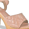 ROCIA NUDE WOMEN QUILTED HIGH BLOCK HEEL SANDAL