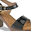 ROCIA BLACK WOMEN BLOCK HEEL PATENT SANDALS