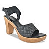 ROCIA BLACK WOMEN QUILTED HIGH BLOCK HEEL SANDAL