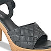 ROCIA BLACK WOMEN QUILTED HIGH BLOCK HEEL SANDAL