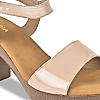 ROCIA NUDE WOMEN BLOCK HEEL PATENT SANDALS