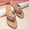 Rocia By Regal Rose Gold Women Embroidered Thong Flats