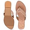 Rocia By Regal Rose Gold Women Embroidered Thong Flats