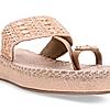 Rocia By Regal Rose Gold Women Embroidered Cushioned Flats