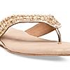 Rocia By Regal Gold Women Embroidered Thong Flats