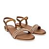 Rocia By Regal Antique Gold Women Diamond Flat Sandals