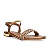 Rocia By Regal Antique Gold Women Diamond Flat Sandals