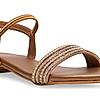 Rocia By Regal Antique Gold Women Diamond Flat Sandals