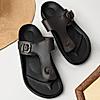 Regal Brown Men Textured Leather Sandals