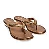 Rocia By Regal Antique Gold Women Embroidered Thong Small Heel Sandals