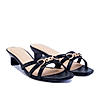 Rocia By Regal Black Women Textured Kitten Heel Sandals