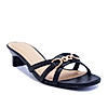 Rocia By Regal Black Women Textured Kitten Heel Sandals