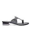 Rocia By Regal Grey Women One Toe Diamond Studded Small Heel Sandals