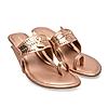 Rocia By Regal Rose Gold Women Kolhapuri Wedges