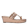 Rocia By Regal Rose Gold Women One Toe Embroidered Platforms