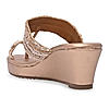 Rocia By Regal Rose Gold Women One Toe Embroidered Platforms