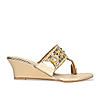 Rocia By Regal Gold Women Mirror Work Kolhapuri Wedges