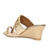 Rocia By Regal Gold Women Mirror Work Kolhapuri Wedges