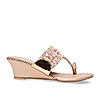 Rocia By Regal Rose Gold Women Mirror Work Kolhapuri Wedges