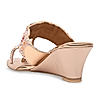 Rocia By Regal Rose Gold Women Mirror Work Kolhapuri Wedges