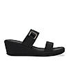 Rocia By Regal Black Women Classy Buckled Wedges