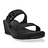 Rocia By Regal Black Women Classy Buckled Wedges