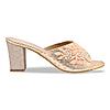 Rocia Rose Gold Women Hand Embroidered Block Heel Sandals