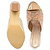 Rocia Rose Gold Women Hand Embroidered Block Heel Sandals