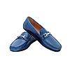 NAPOLI PELLE BLUE MEN FRENCH LEATHER DRIVING LOAFER