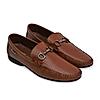 Regal Dark Tan Mens Textured Leather Loafers