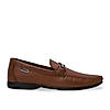 Regal Dark Tan Mens Textured Leather Loafers