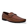 Regal Dark Tan Mens Textured Leather Loafers