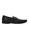 Regal Black Mens Textured Leather Loafers