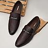 Regal Brown Mens Textured Leather Buckled Slip Ons