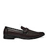 Regal Brown Mens Textured Leather Buckled Slip Ons